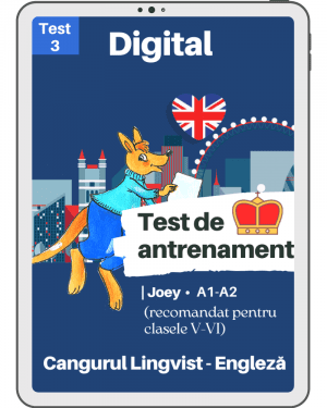 Test 3 de antrenament – JOEY – Cangurul Lingvist – Engleza